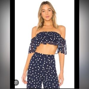 LPA - LPA Navy Polka Dot Two-Piece Set (Top + Pants)